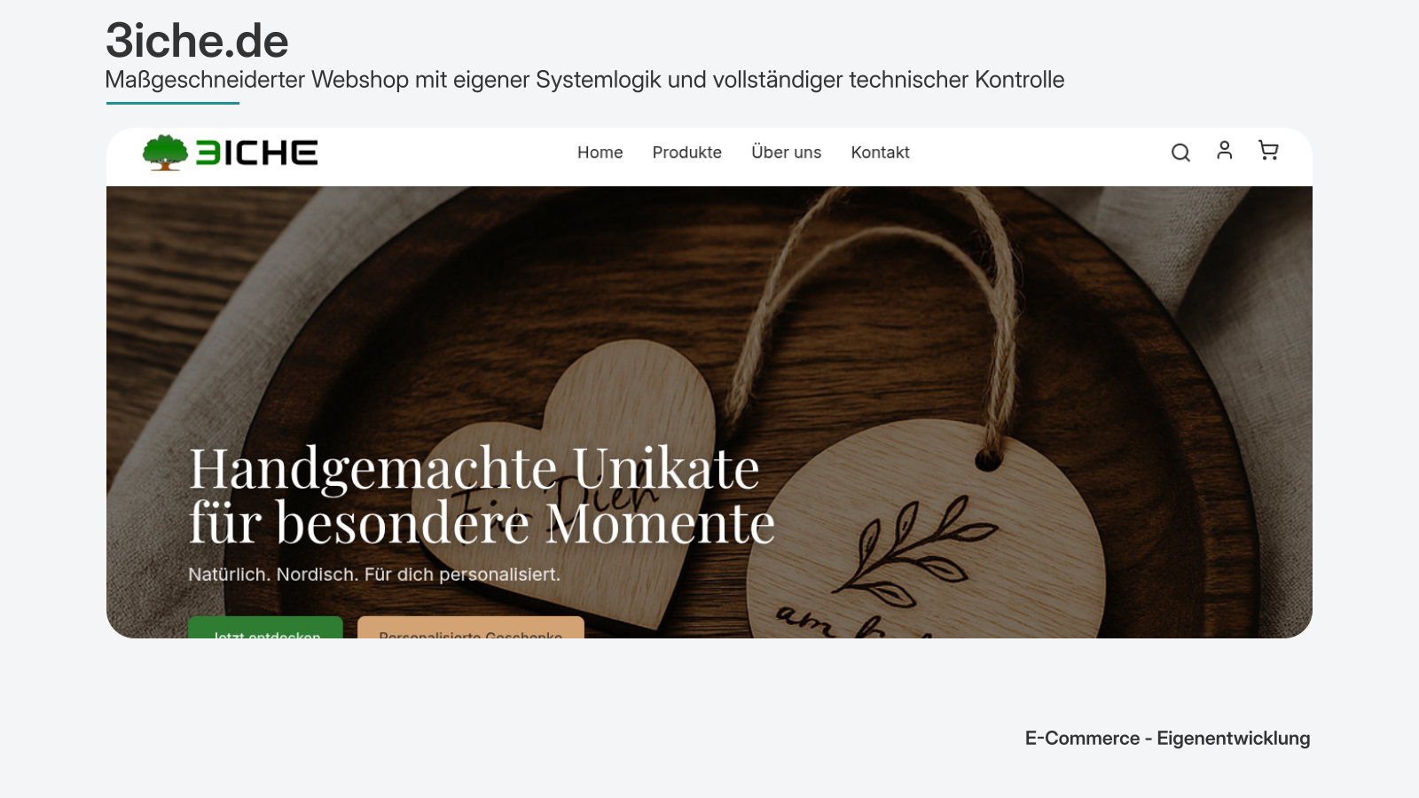 3iche.de - Komplett eigenentwickelter Webshop